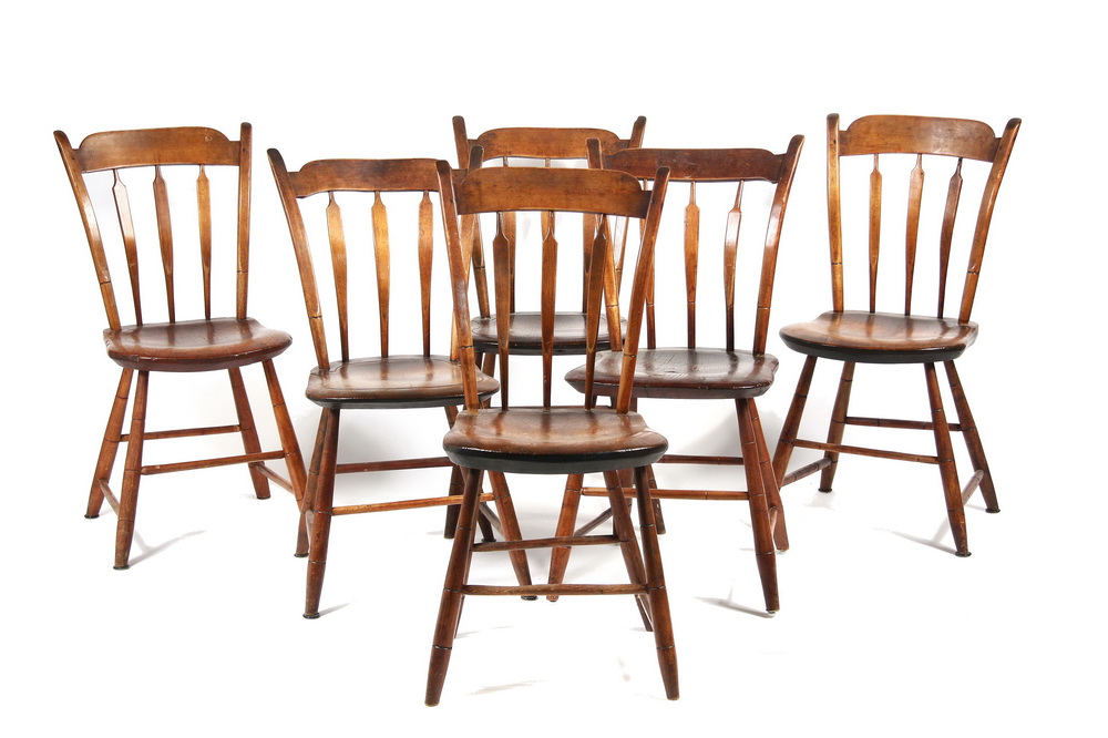 Set (6) CHAIRS - Pine and Maple