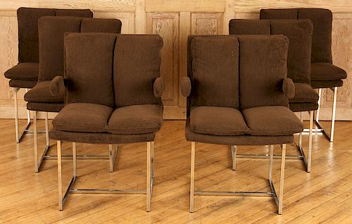 SET 6 CHROME DINING CHAIRS MANNER