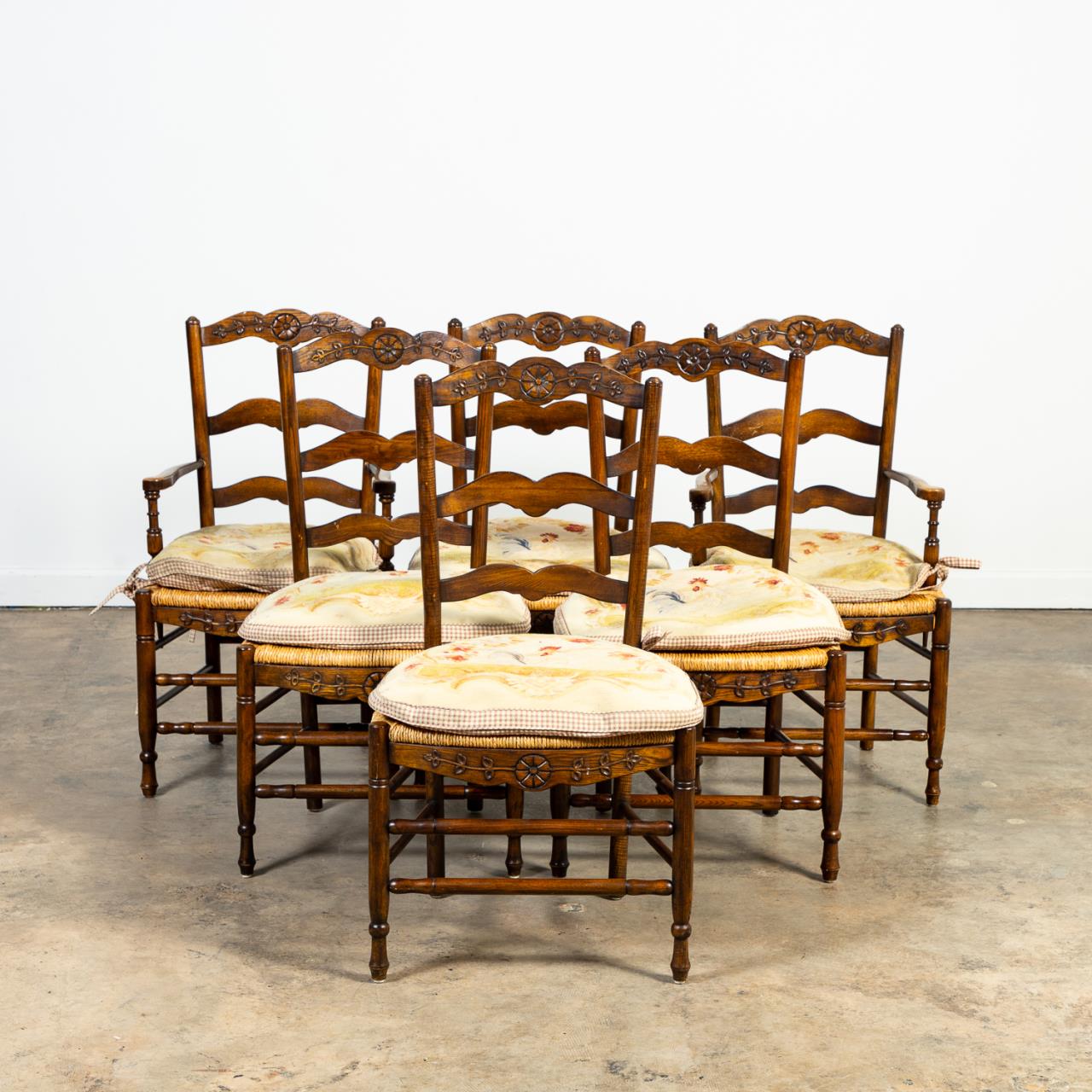 SET 6, FRENCH PROVINCIAL OAK LADDER
