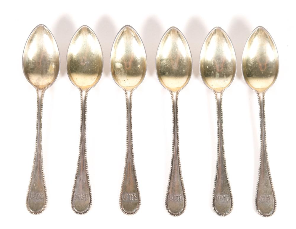 SET, 6 GERMAN 12 LOTH SILVER