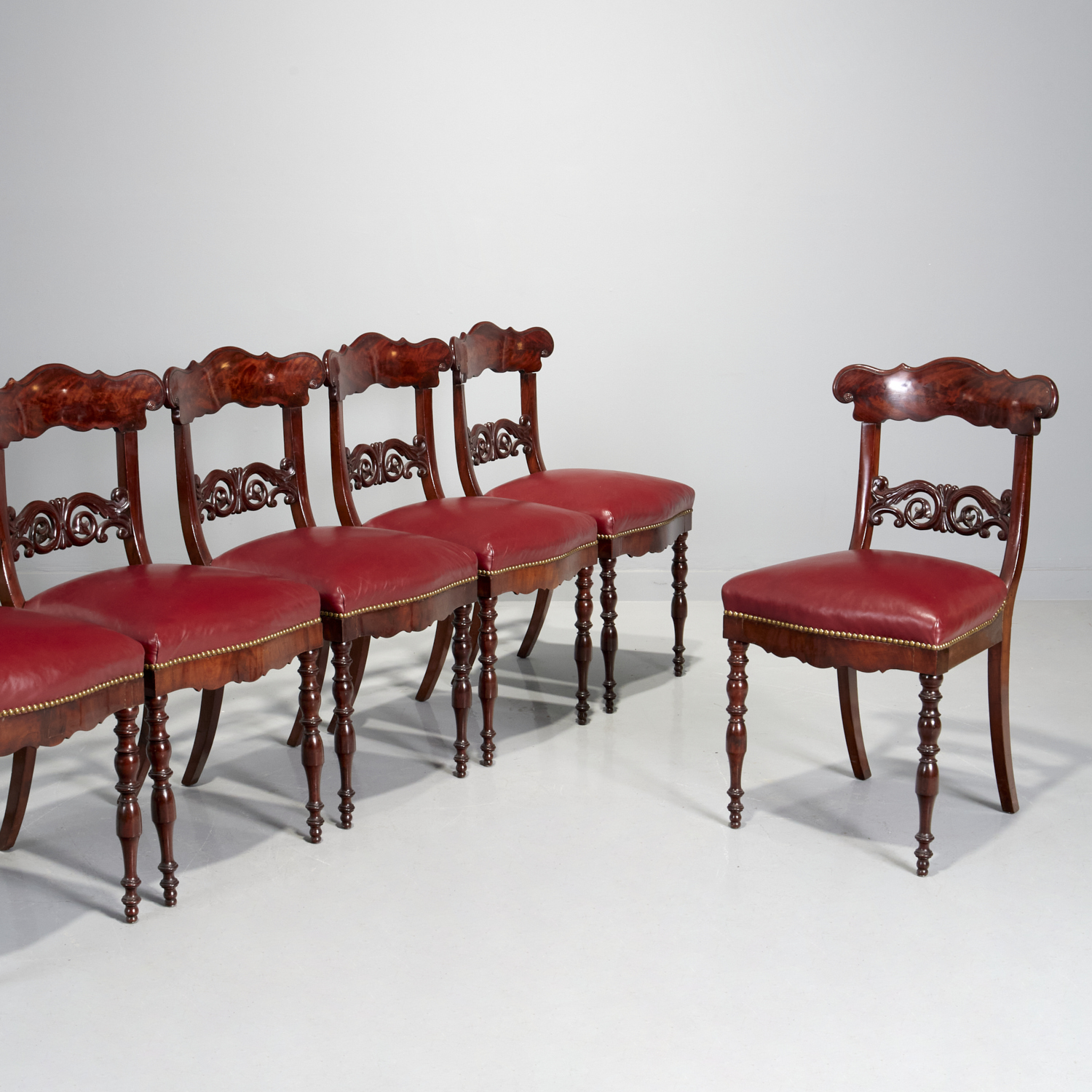 SET (6) LOUIS PHILIPPE MAHOGANY