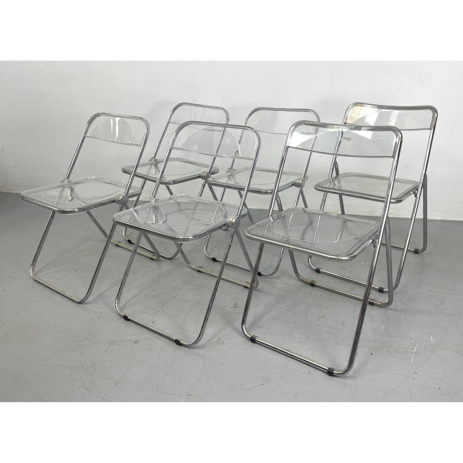 Set 6 Lucite Folding Chairs.