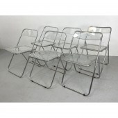 Set 6 Lucite Folding Chairs. A