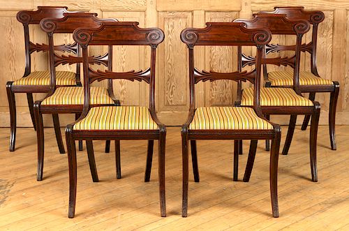 SET 6 MAHOGANY REGENCY STYLE DINING