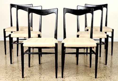 SET 6 MID CENTURY MODERN EBONIZED