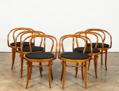 SET 6 THONET BENTWOOD & CANE D