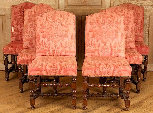 SET 6 WILLIAM & MARY STYLE WALNUT