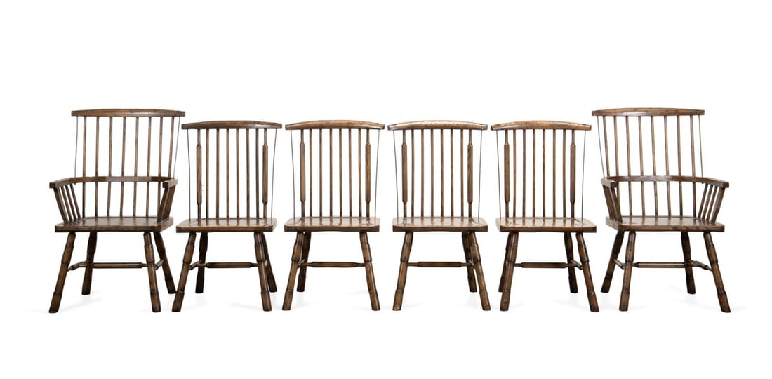 SET, 6 WINDSOR STYLE ELM