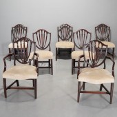 SET (7) HEPPLEWHITE STYLE MAHO