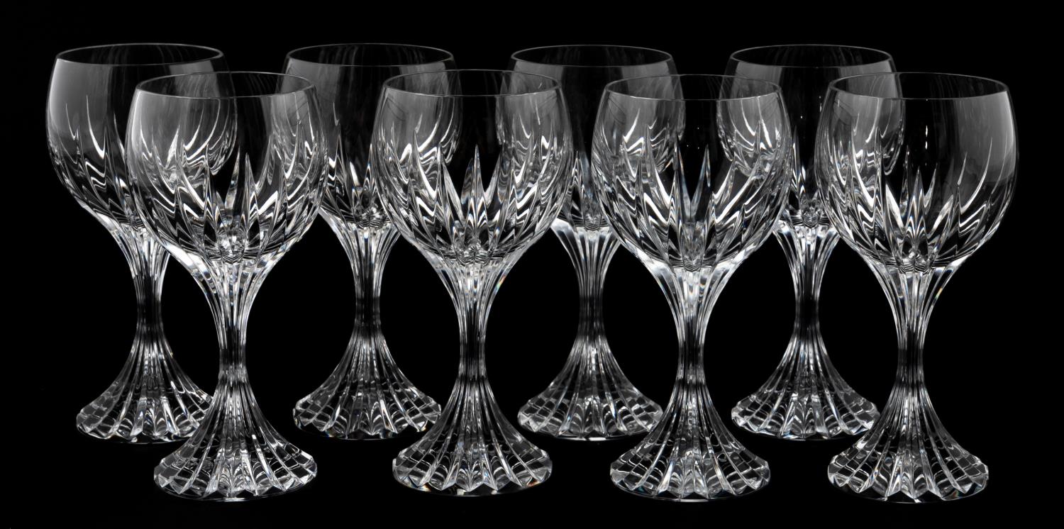 SET, 8 BACCARAT "MASSENA" CLARET