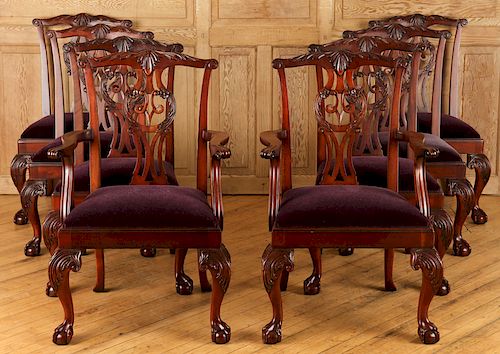 SET 8 BAKER CHIPPENDALE STYLE