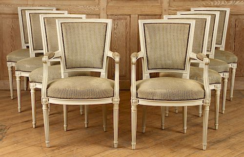 SET 8 FRENCH DINING CHAIRS LOUIS