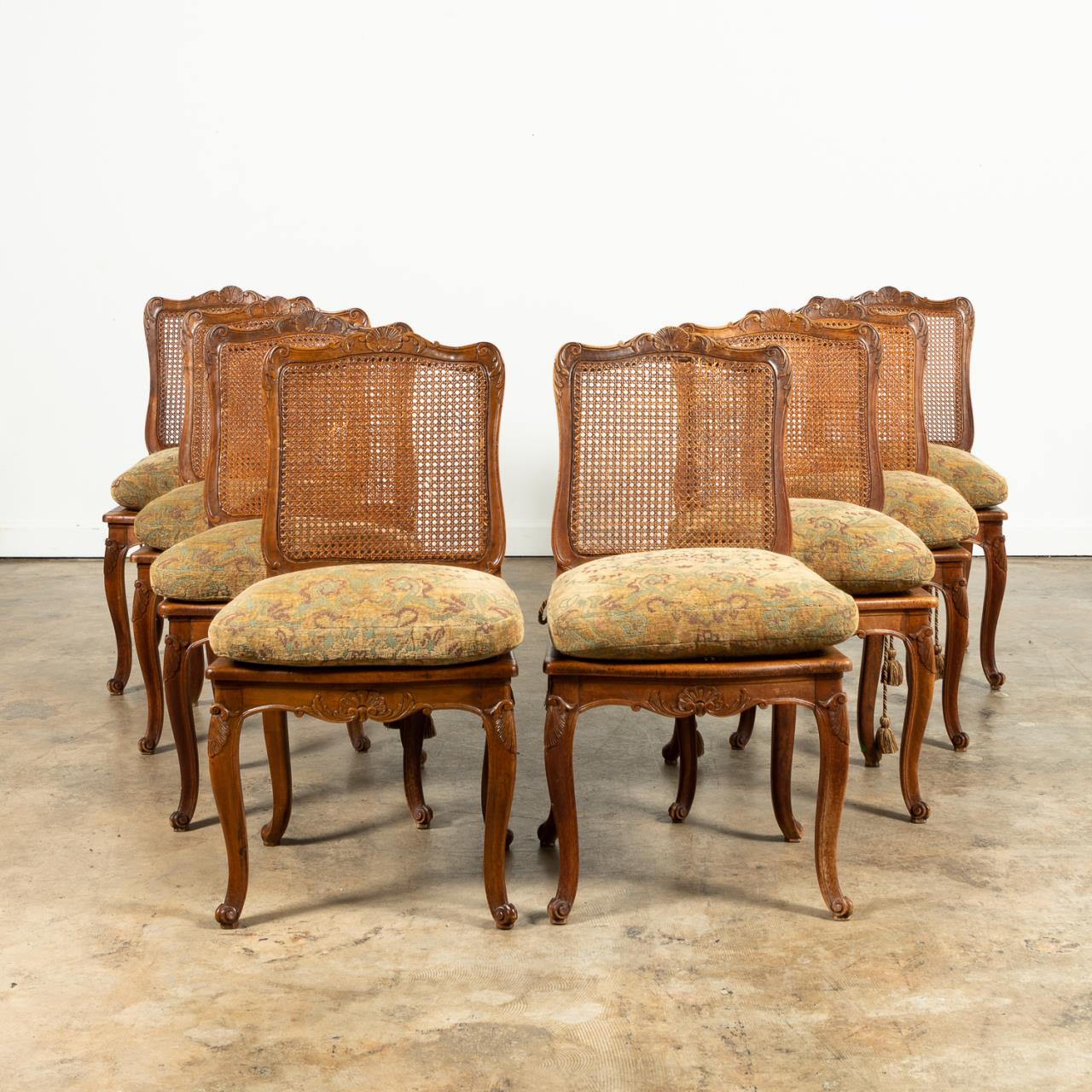 SET 8, FRENCH REGENCE STYLE CANED