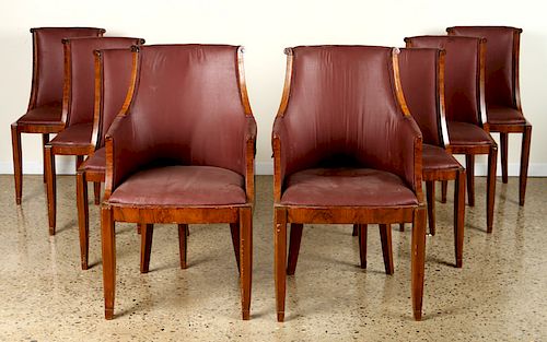 SET 8 FRENCH ROSEWOOD ART DECO