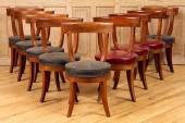 SET 9 FRENCH WALNUT MAHOGANY D