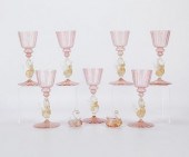 SET 9 VENETIAN MURANO SWAN GLA