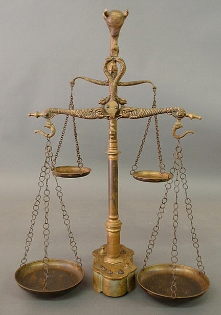 Set Continental brass scales c.1900