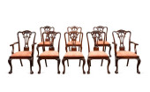 SET EIGHT CHIPPENDALE STYLE MA