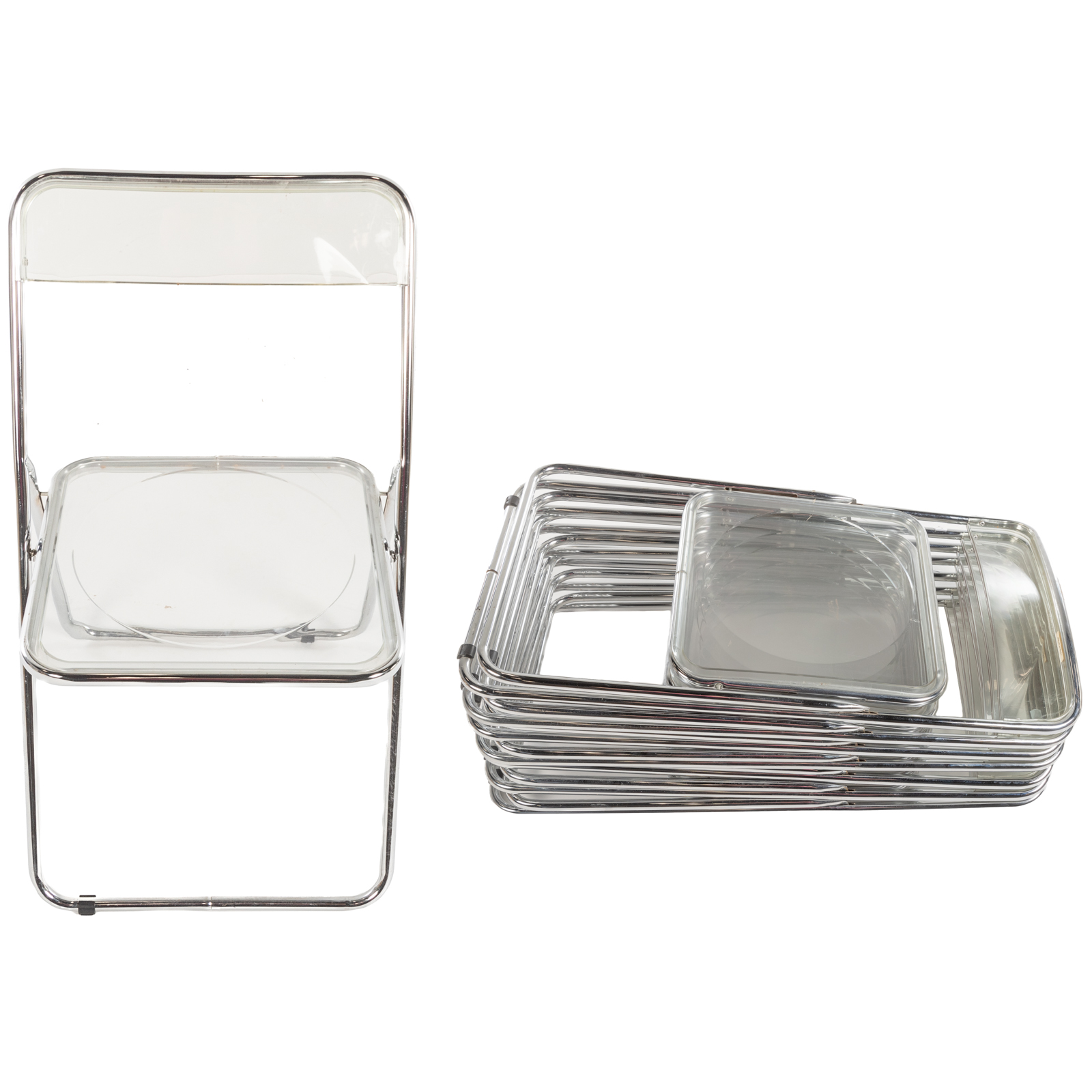 SET EIGHT MID-CENTURY CHROME &