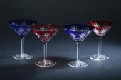 SET FOUR FABERG? CRYSTAL ''ODE