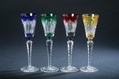 SET FOUR FABERG? CRYSTAL ''PAL
