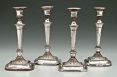 Set four silver plated candles