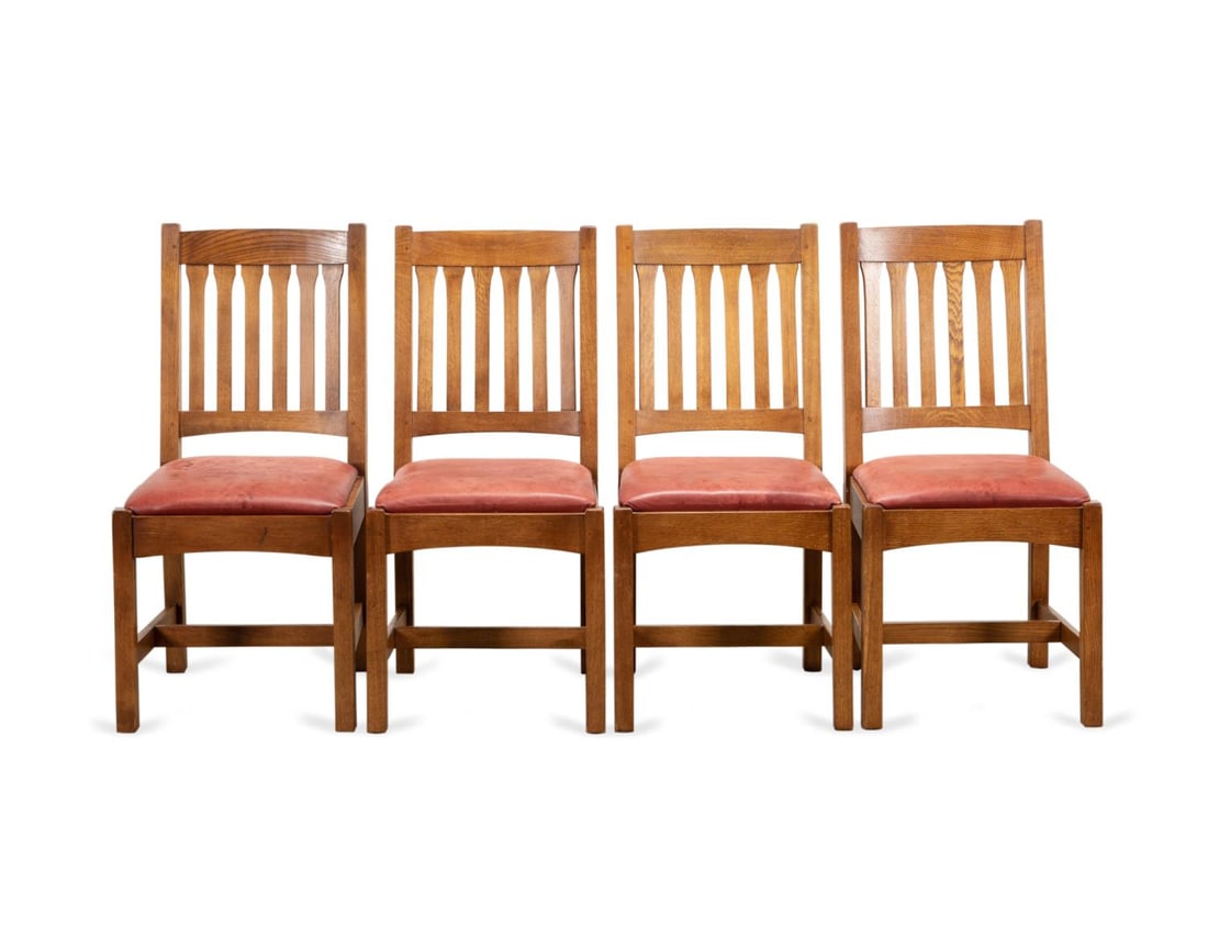 SET FOUR STICKLEY ARTS & CRAFTS OAK