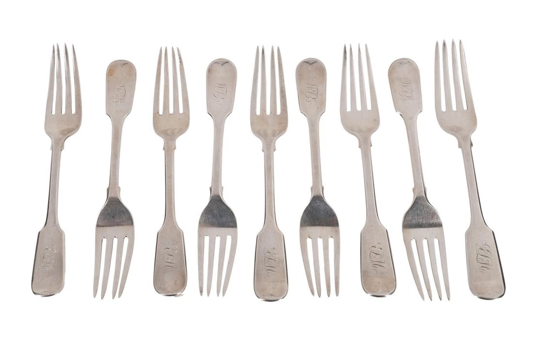SET NINE VICTORIAN 'FIDDLE'