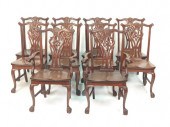 SET OF 10 CHIPPENDALE STYLE MA