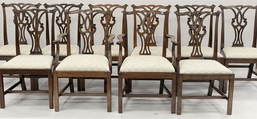 SET OF 10 CHIPPENDALE STYLE