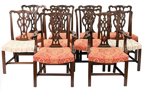 SET OF 10 CHIPPENDALE STYLE