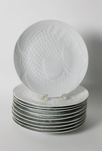 SET OF 10 DANSK WHITE PORCELAIN