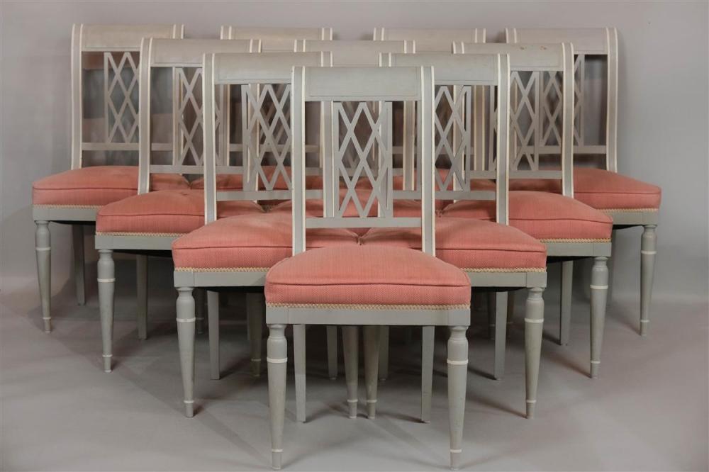 SET OF 10 DIRECTOIRE STYLE GREY AND