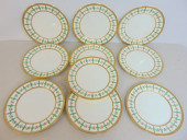 SET OF 10 PORCELAIN PLATES, CR
