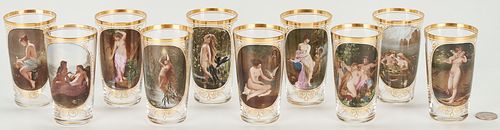 SET OF 10 RARE LOBMEYR GLASS