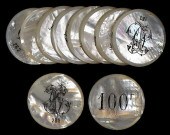 SET OF 10 ROUND MOTHER OF PEAR