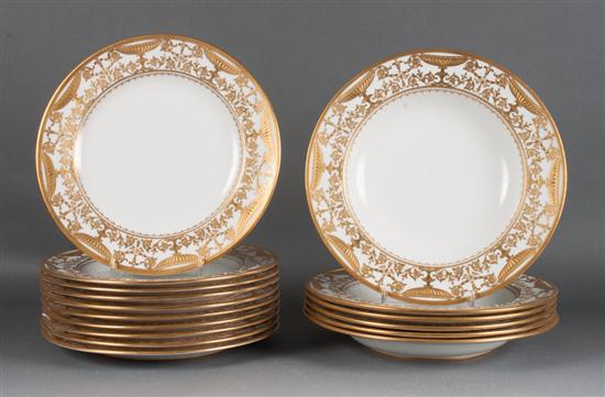 Set of 10 Royal Crown Darby gilt