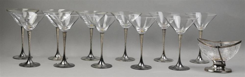 SET OF 11 METAL-STEMMED MARTINI