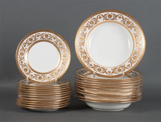 Set of 11 Minton gilt decorated