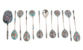 SET OF 12 1896 RUSSIAN ENAMEL