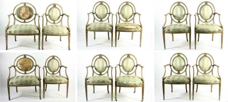 Set of (12) Adams Style Painted
