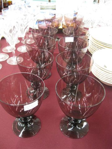 Set of 12 Amethyst Glass Goblets