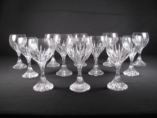 Set of 12 Baccarat cut crystal wine