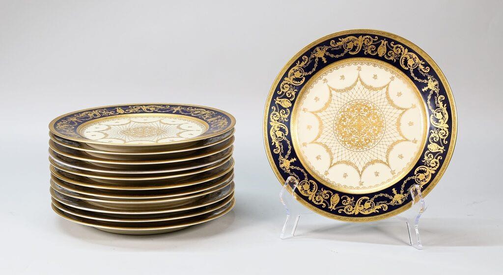 SET OF 12 BOHEMIA ROYAL IVORY