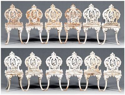 Set of 12 cast iron garden