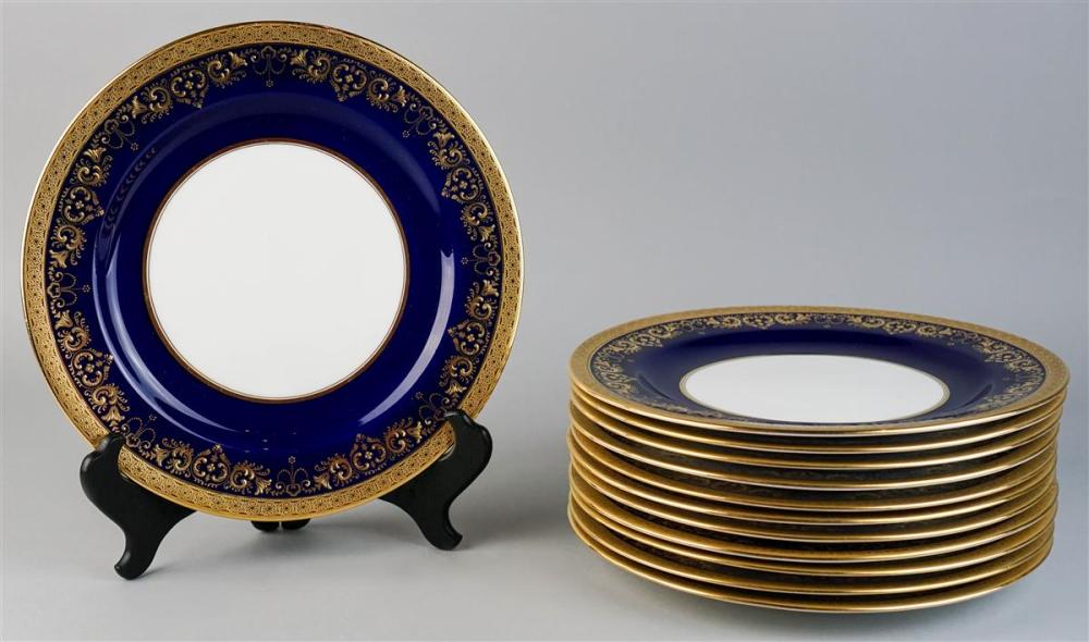 SET OF 12 CAULDON COBALT BLUE AND