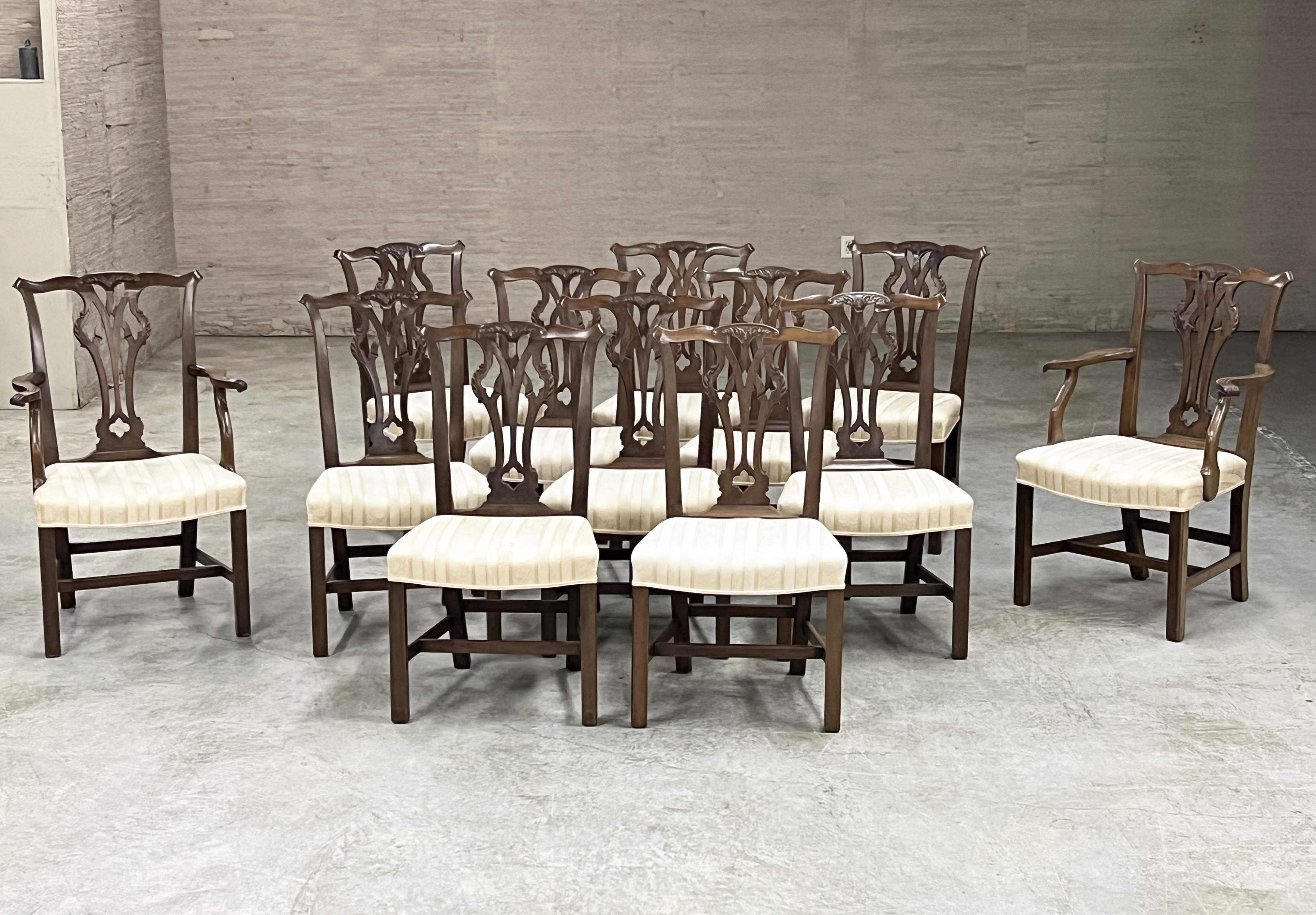 SET OF 12 CHIPPENDALE STYLE
