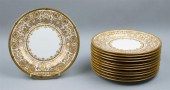 SET OF 12 COALPORT GILT-RIMMED