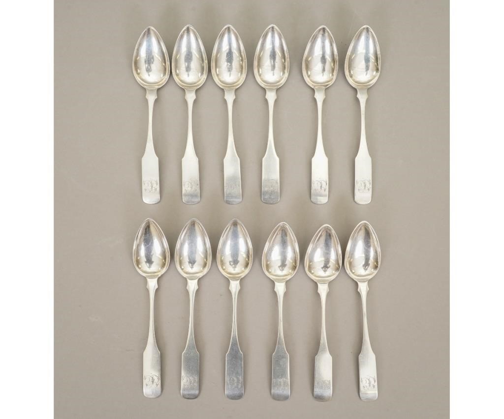 Set of 12 coin silver spoons by