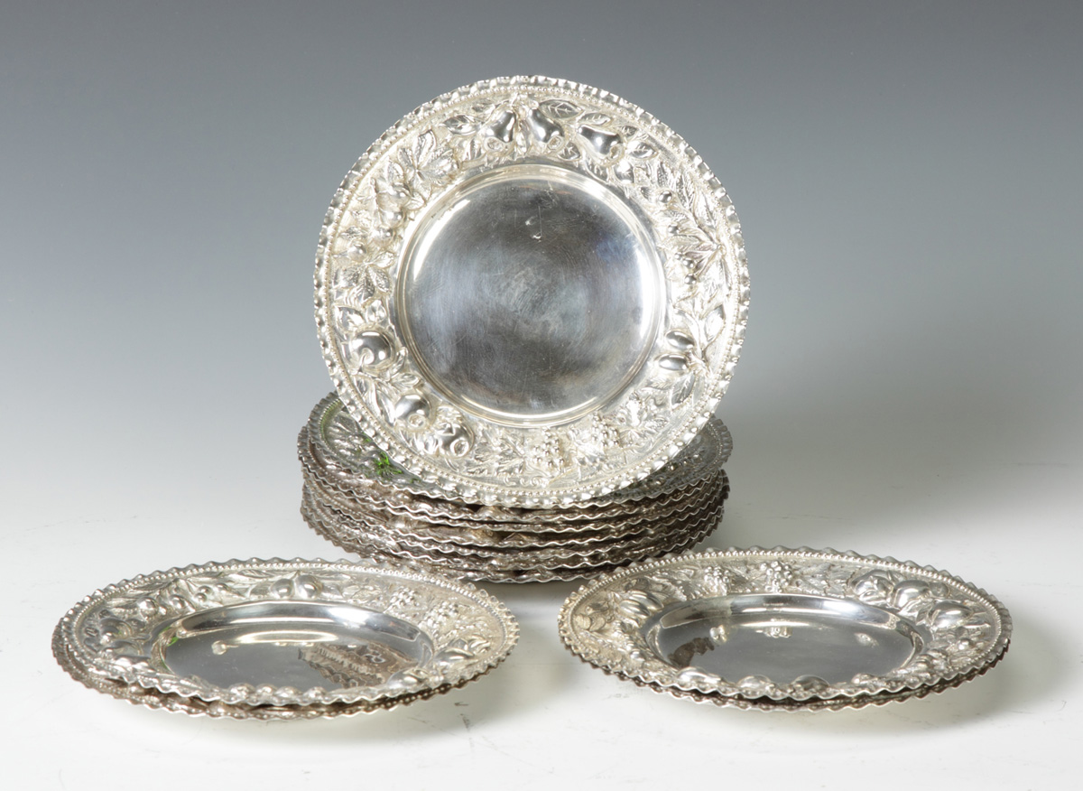Set of 12 Continental Silver